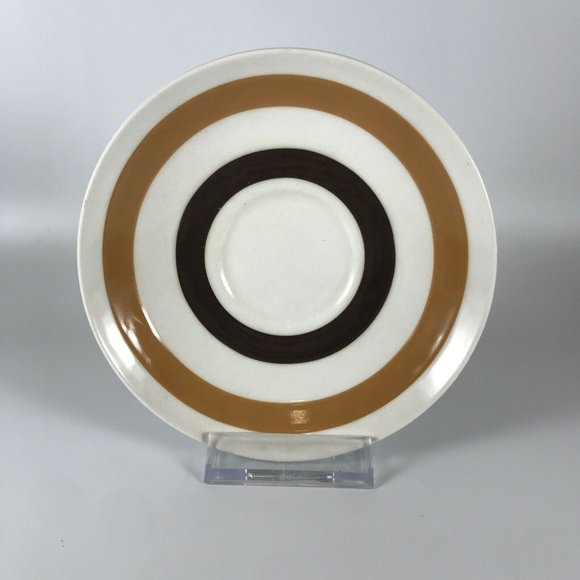 Vintage Carrigaline COLLEEN Ireland Brown Tan Stripe Saucer 5-9/16” - Picture 1 of 6